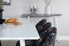 Polar Velvet stolová súprava biela/čierna kvety