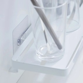 Matne biela oceľová kúpeľňová polička bez vŕtania Film Hook – YAMAZAKI