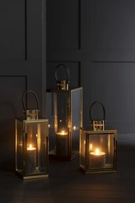 Zlatý kovový lampáš Recin - 22*21*65cm