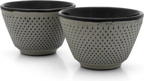 Sivé šálky v súprave 2 ks z liatiny 100 ml Jang – Bredemeijer