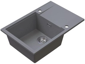Sink Quality Sink55, kuchynský granitový drez 680x460x215 mm, šedá, SKQ-SINK.D.1KDO