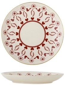 Krémový dezertný tanier s vianočným motívom z kameniny ø 16 cm Jolly – Bloomingville