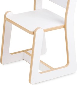 Montessori súprava do detskej izby – stôl a stolička, biela