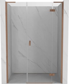 Mexen Mist-H L, 1-krídlové sprchové dvere pravé 140 cm, číre sklo, medený matný profil, 8A5L-140-001-65-00-P