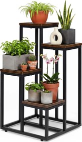 Stojan na květiny EVELIN II 67x35 cm hnědý/černý