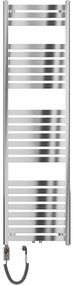 Mexen Uran, elektrické vykurovacie teleso 1800x500 mm + vykurovacia tyč 900 W, chrómová, W105-1800-500-2900-01