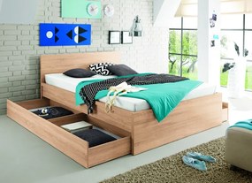 Posteľ Malmö 90x200 cm, dub Sonoma