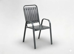 Garden Line ZÁHRADNÁ STOLIČKA TMAVOSIVÁ 56 x 63 x 89 CM