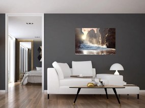 Obraz - Skaly a vlny oceánu (90x60 cm)