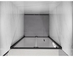 Mexen Exo, skladacie dvere do otvoru 70x200 cm, 6mm číre sklo, čierny profil, 816-070-000-70-00