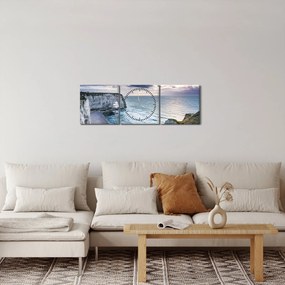 Obraz útesov (s hodinami) (90x30 cm)