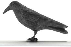 Záhradná figúrka z polyetylénu Crow, 21,5 cm, čierna
