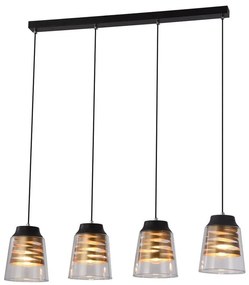 Candellux Čierno-zlatý závesný luster Fresno pre žiarovku 4x E27 34-78124