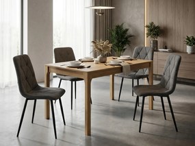 Sivá stolička LIBRA STONE GREY s čiernymi nohami