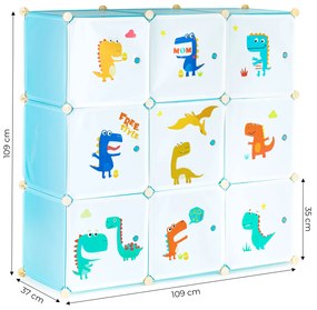Detská modulová skrinka s 9 policami Dino