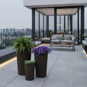 PLASTOVÝ KVETINÁČ URBANIKA ECO 36,5X19,5 CM TMAVOHNEDÁ