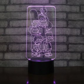 3Dmix 3DL-BSC016 – 3D LED nočná lampa - Simpsonovci