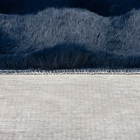 Flair Rugs, Kusový koberec Waffle Faux Fur Navy, 180x290, modrá, obývacia izba