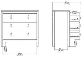 Sivobéžová komoda 82x80x38 cm Madrid – Tvilum