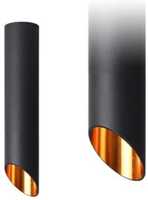 Toolight - Dizajnová závesná lampa DIAMENT APP572-1C, čierna-zlatá, OSW-03691