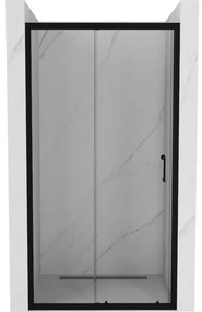 Mexen Apia, posuvné dvere do otvoru 100 x 190 cm, 6mm číre sklo, čierny profil, 845-100-000-70-00