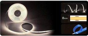 BERGE LED pásik COB Neon 12V - 480D - 9W/m - IP67 - 990lm - 5m - studená farba