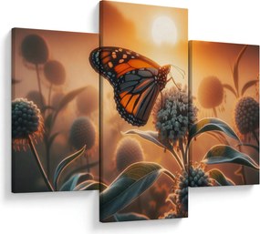 Obraz – Motýľ v zapadajúcom slnku (90x60 cm)