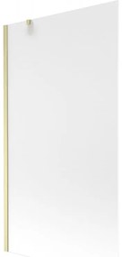 Mexen Next, 1-krídlová vaňová zástena 100 x 150 cm, 6mm sklo námraza, zlatá matná, 895-100-000-00-30-55