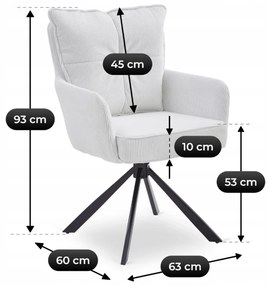 Otočná stolička MAGNUS krémová