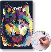 Maľovanie podľa čísel VLČÍ POHĽAD –  nízka náročnosť