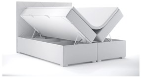Manželská posteľ Boxspring 160 cm Melo (biela ekokoža) (s úložným priestorom). Vlastná spoľahlivá doprava až k Vám domov. 1044175