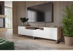 Televízny stolík RTV Remo 200 cm Biela - Dub artisan