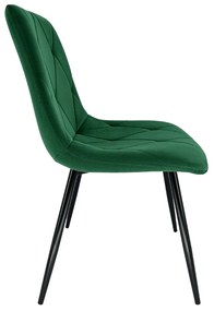 Prošívaná čalouněná židle Artis zelená