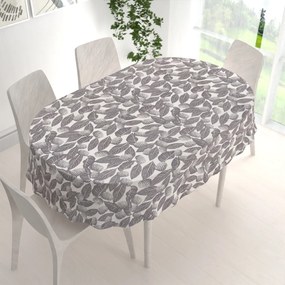 Biante Bavlnený oválny obrus Sandra SA-511 Sivé ananásy na bielom 50x100 cm