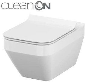 Cersanit Crea WC misa závesná hranatá so sedátkom CleanOn, biela, S701-213
