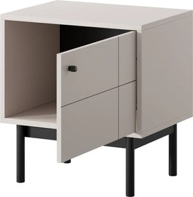 Nočný stolík / skrinka Japandi, béžový kašmír