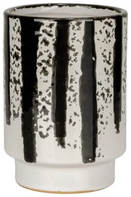 Čierno-biely keramický téglik na zubné kefky Subiza – Wenko