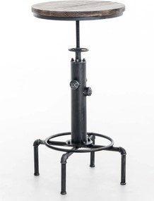 Kovový barový stôl Lumo v industriálnom štýle - v79-100 x Ø50 cm - Strieborná