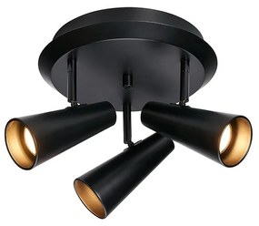 Čierne stropné svietidlo Markslöjd Crest, ø 36 cm