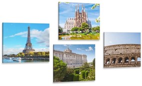 Set obrazov krásy veľkolepých miest - 4x 40x40