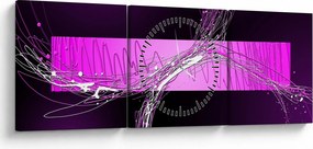 Abstraktný obraz (s hodinami) (90x30 cm)