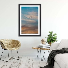 Gario Plagát Lietajúce vtáky na pozadí oblakov Farba rámu: Bez rámu, Rozmery: 30 x 45 cm