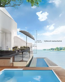 Zahradní slunečník s ochranným obalem UNTRA 160 cm šedý