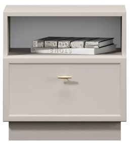 Nočný stolík Lorini 45 cm na sokli - kašmírová / zlatá úchytka T