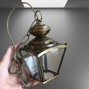 Mosadzná závesná lampa mini luster 12*18*65 cm 1*E27