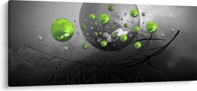 Obraz zelených abstraktných gulí (120x50 cm)