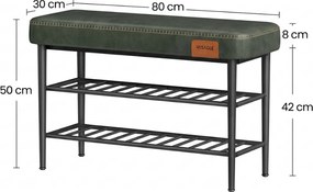 Lavica s botníkom EKHO 80x30 cm, zelená