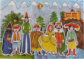 MARIONETINO Bábky a kulisy k rozprávke Dlhý, Široký a Bystrozraký