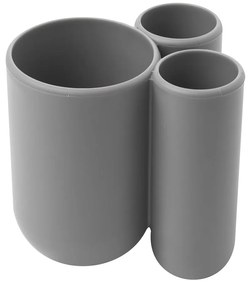 Sivý plastový téglik na zubné kefky Touch – Umbra