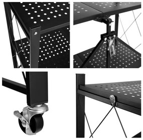 Pojazdný regál GESTEL 5 políc čierny